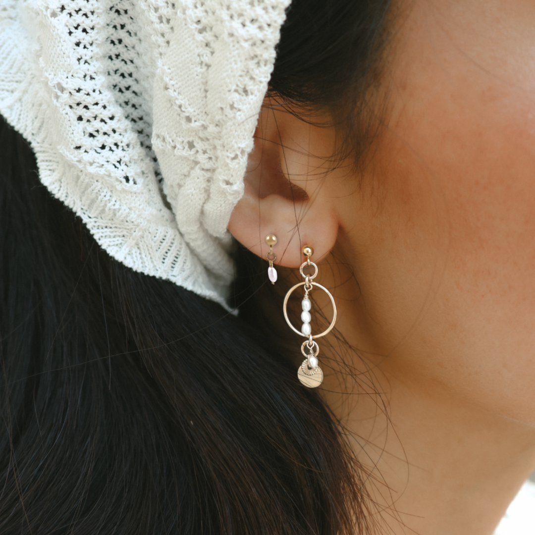Elsa Freshwater Pearl Earrings - Gold