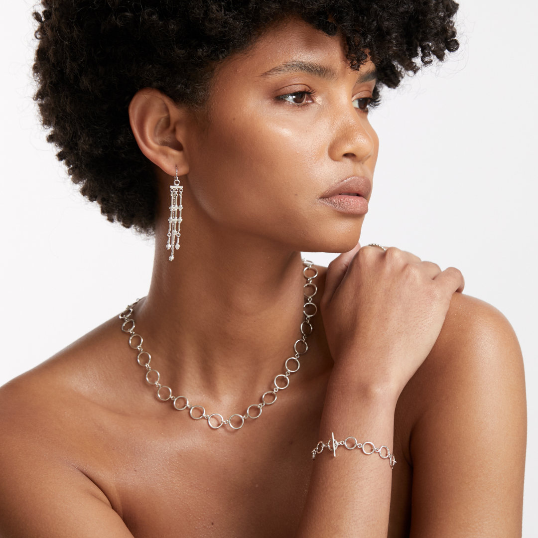 Fine Camelia Necklace - Sterling Silver