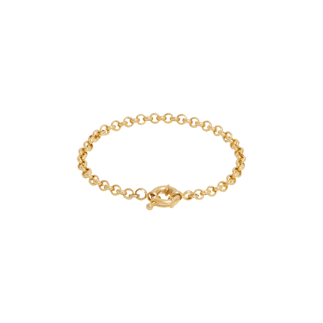 Belcher Charm Bracelet with Sailor Clasp - Gold