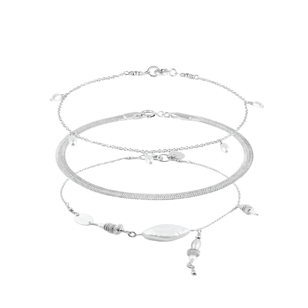 Clementine Trio Bracelet Bundle - Silver