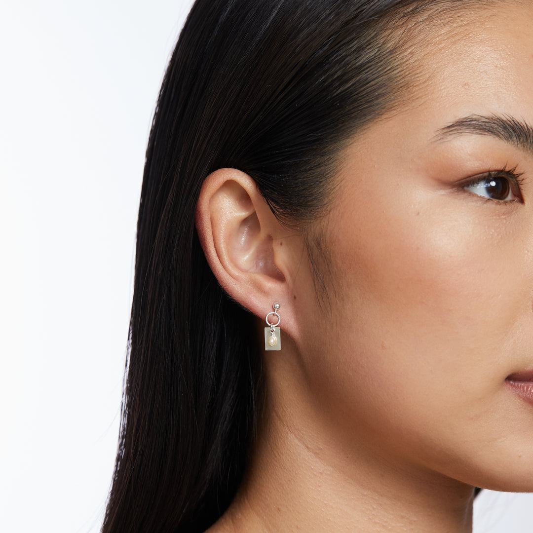 Tara Freshwater Pearl Earrings - Silver