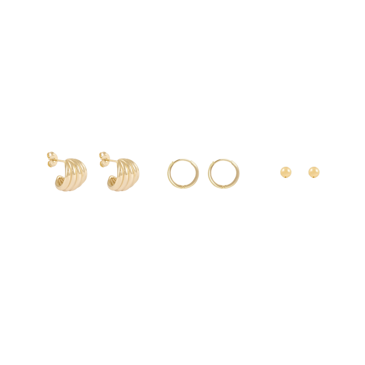 Isabella Trio Earring Stack  - Gold