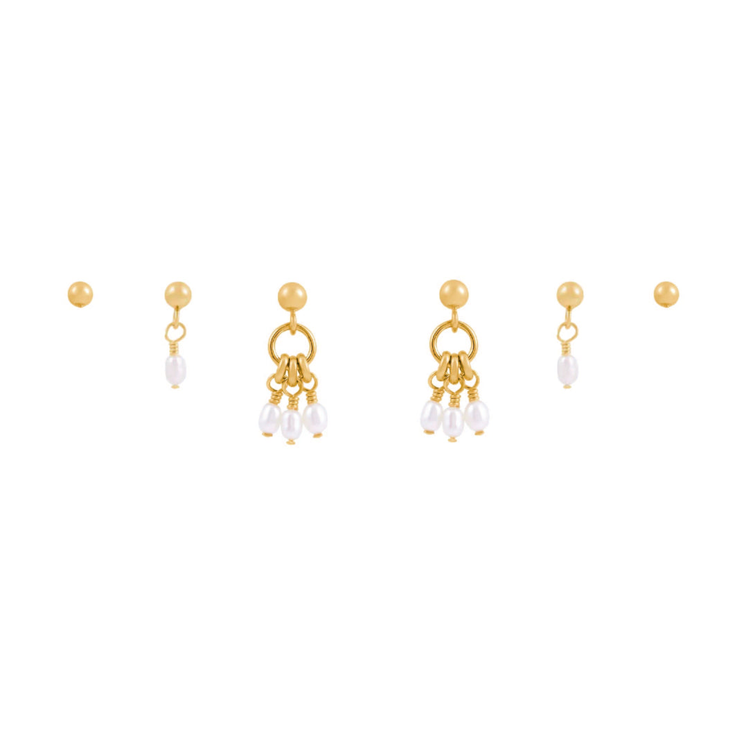 Mila Trio Earring Stack  - Gold