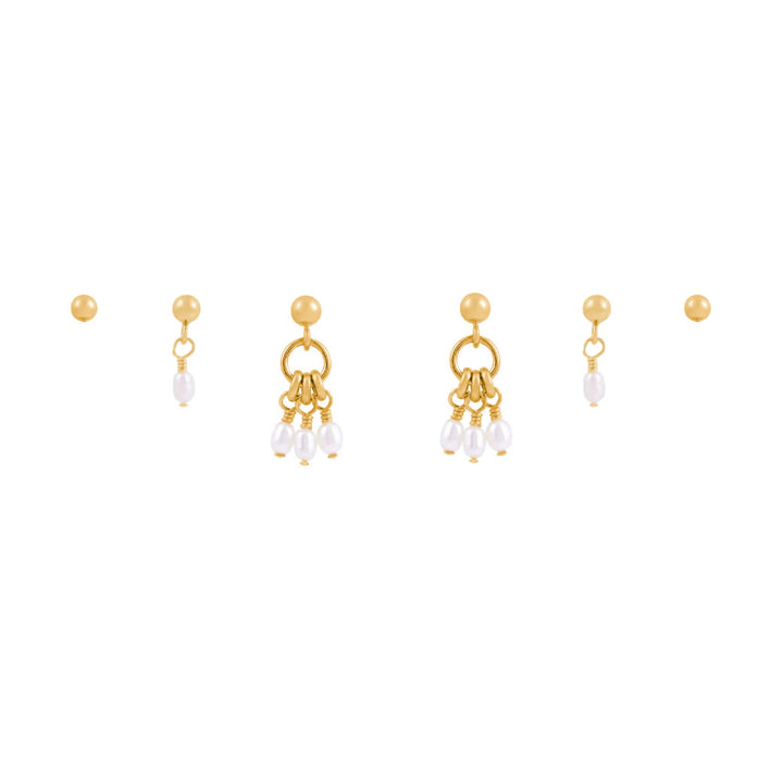 Mila Trio Earring Stack  - Gold