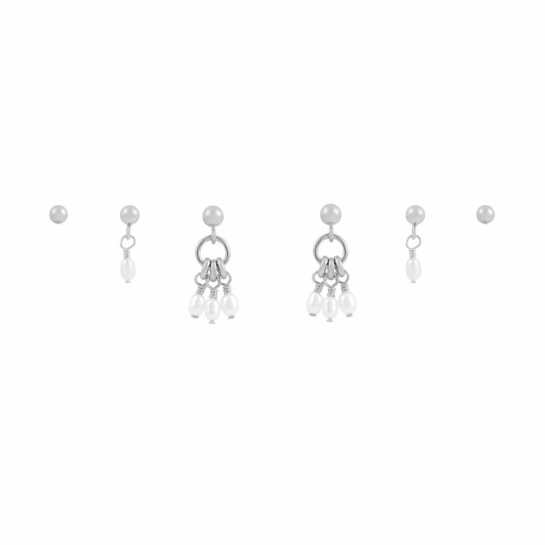Mila Trio Earring Stack - Silver