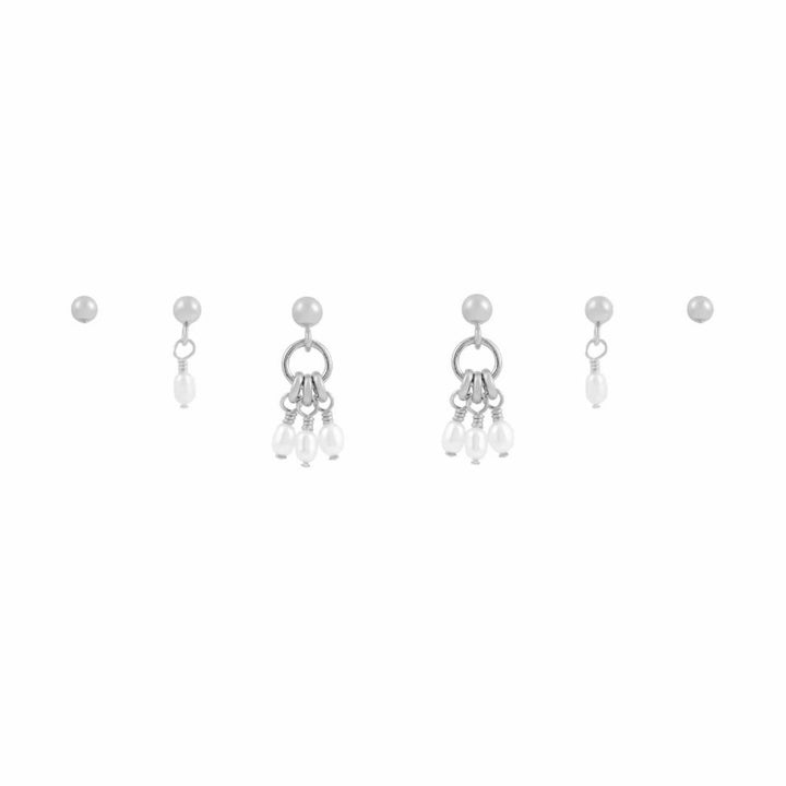 Mila Trio Earring Stack - Silver