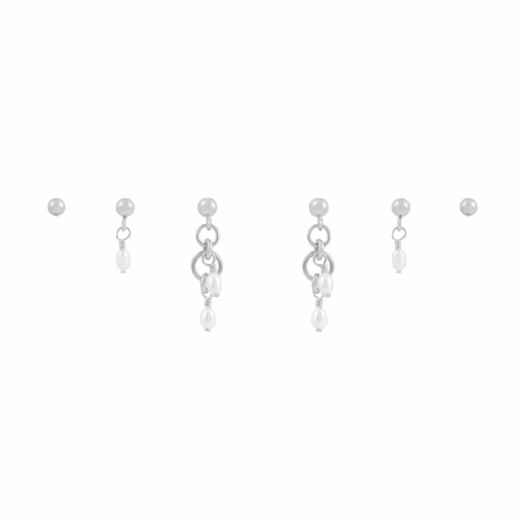 Peta Trio Earring Stack  - Silver
