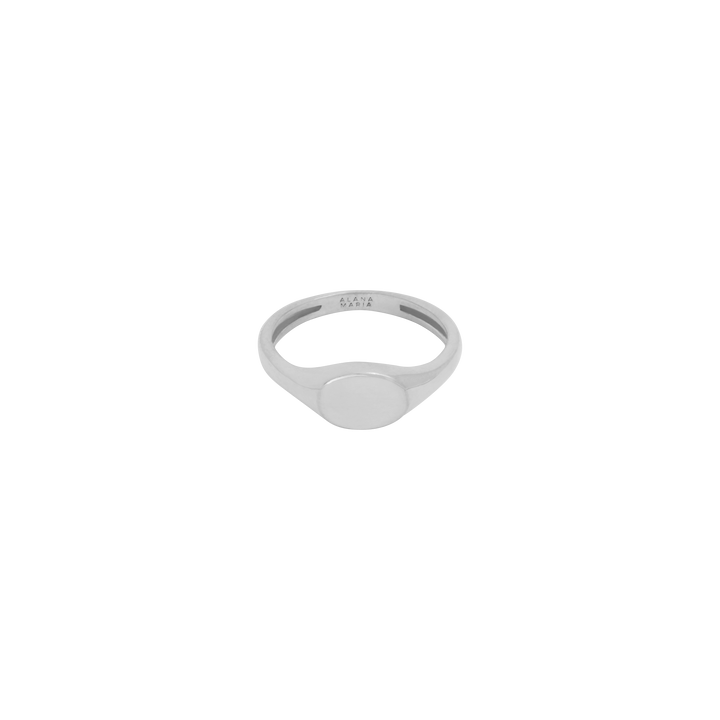 Petite Oval Signet Ring - Silver