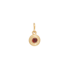 Birthstone Charm - Gold - January - Deep Red