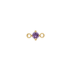Fixed Birthstone Charm - Gold - February - Purple CZ