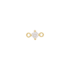 Fixed Birthstone Charm - Gold - April - White CZ