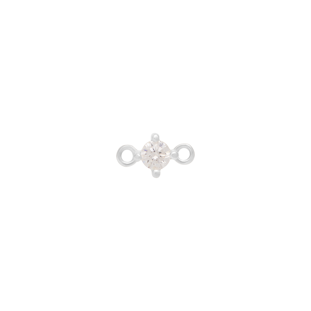 Fixed Birthstone Charm - Silver