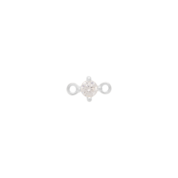 Fixed Birthstone Charm - Silver