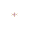Fixed Birthstone Charm - Gold - July - Light Pink CZ