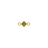 Fixed Birthstone Charm - Gold - August - Light Green CZ