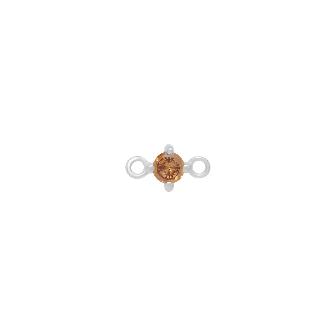 Fixed Birthstone Charm - Silver