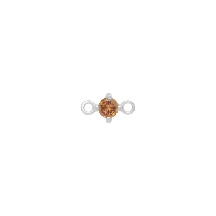 Fixed Birthstone Charm - Silver