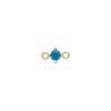 Fixed Birthstone Charm - Gold - December - Blue/Green CZ