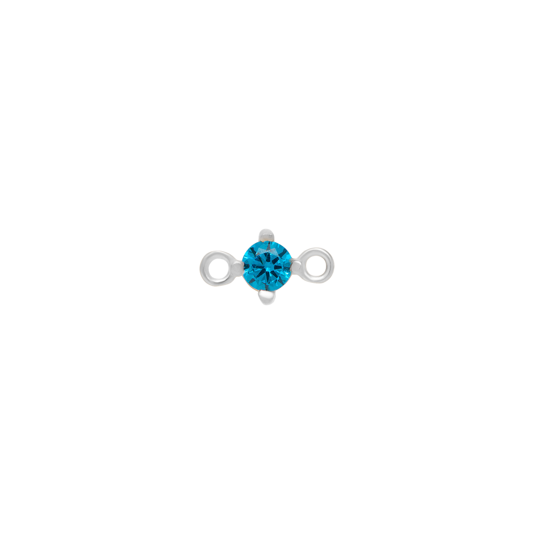 Fixed Birthstone Charm - Silver