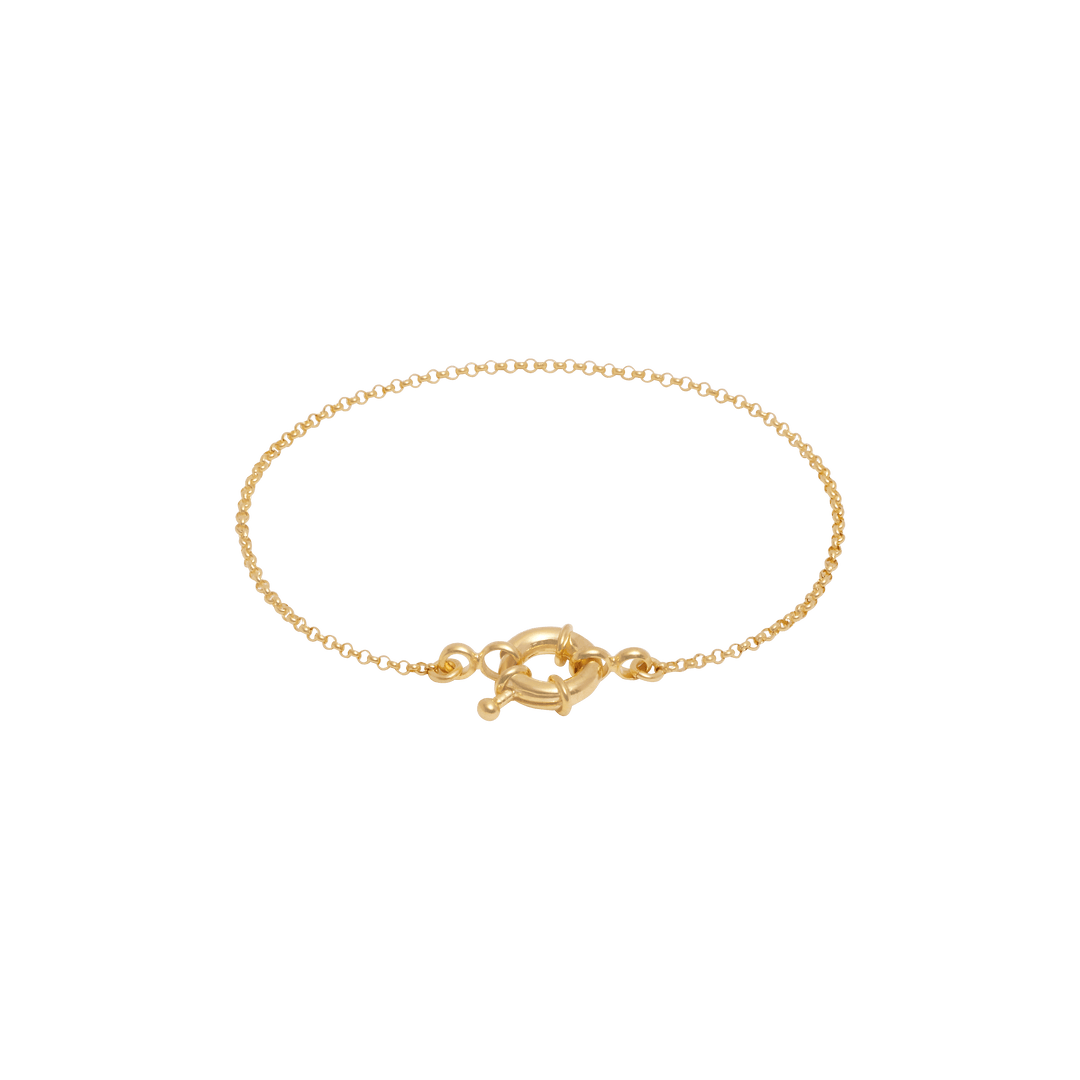 Fine Rolo Bracelet with Sailor Clasp - Gold