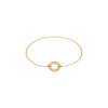 Fine Rolo Bracelet with Round Push Clasp - Gold - 15.5cm