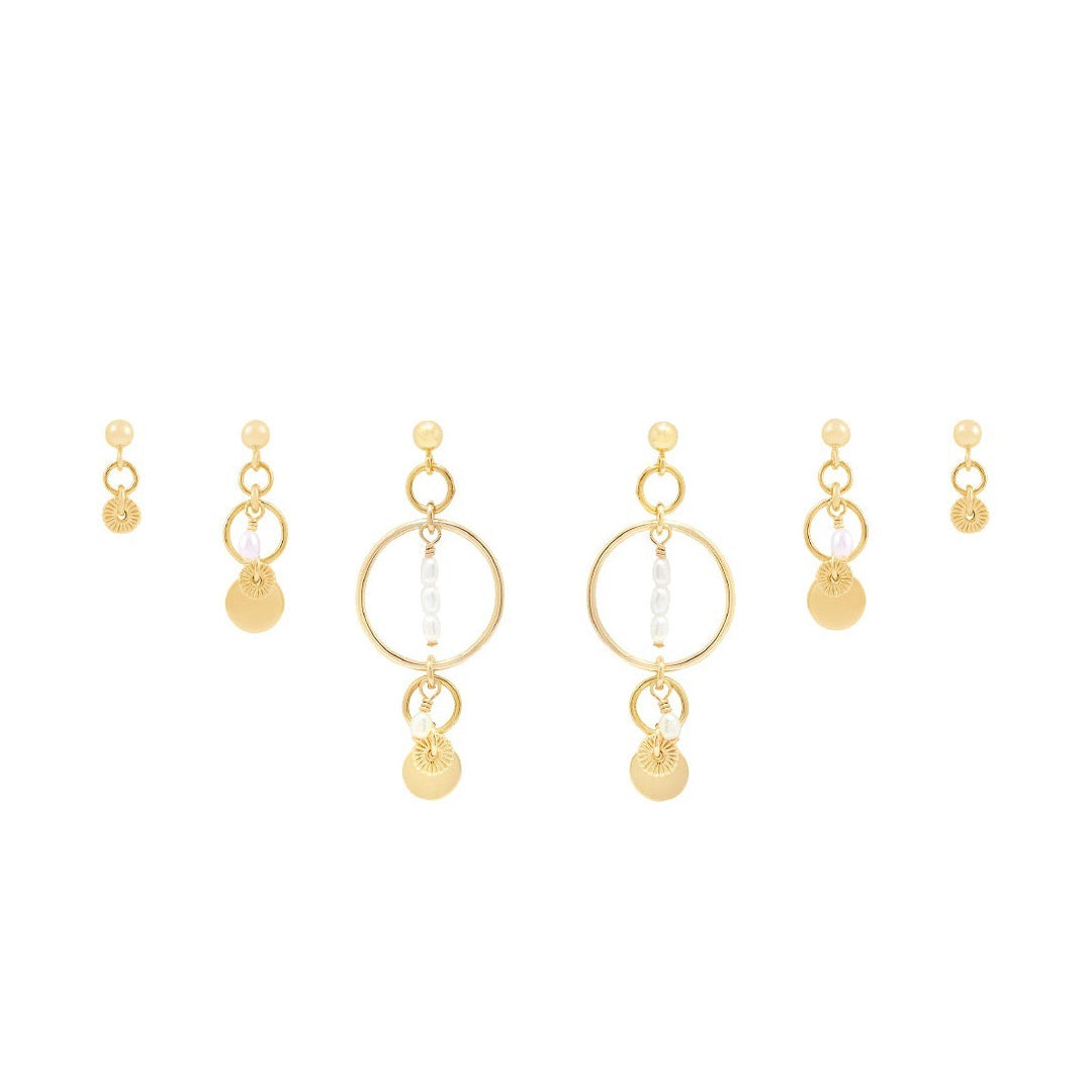 Elsa Trio Earring Stack  - Gold
