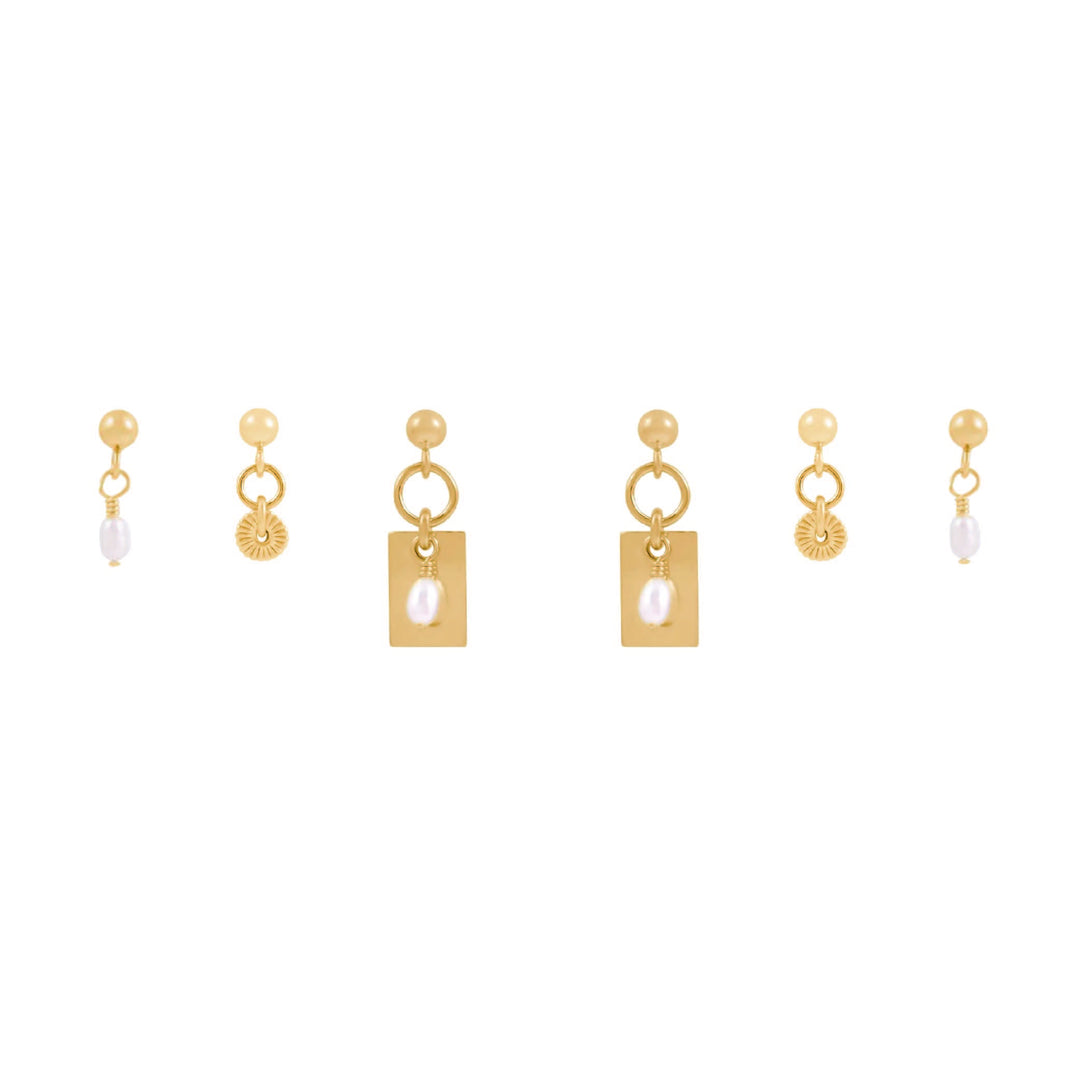 Tara Trio Earring Stack  - Gold