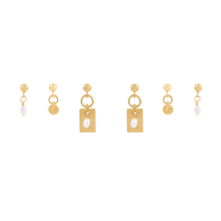 Tara Trio Earring Stack  - Gold