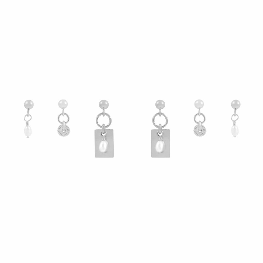 Tara Trio Earring Stack  - Silver