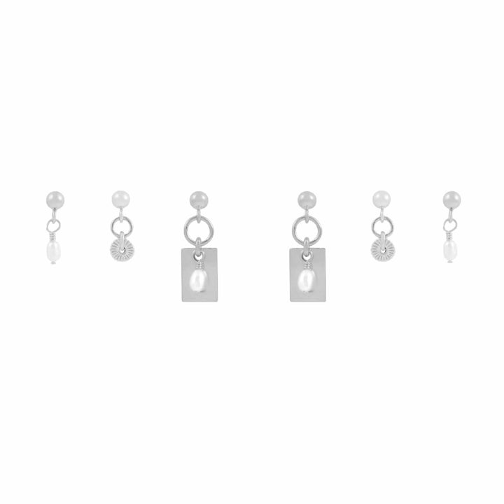 Tara Trio Earring Stack  - Silver