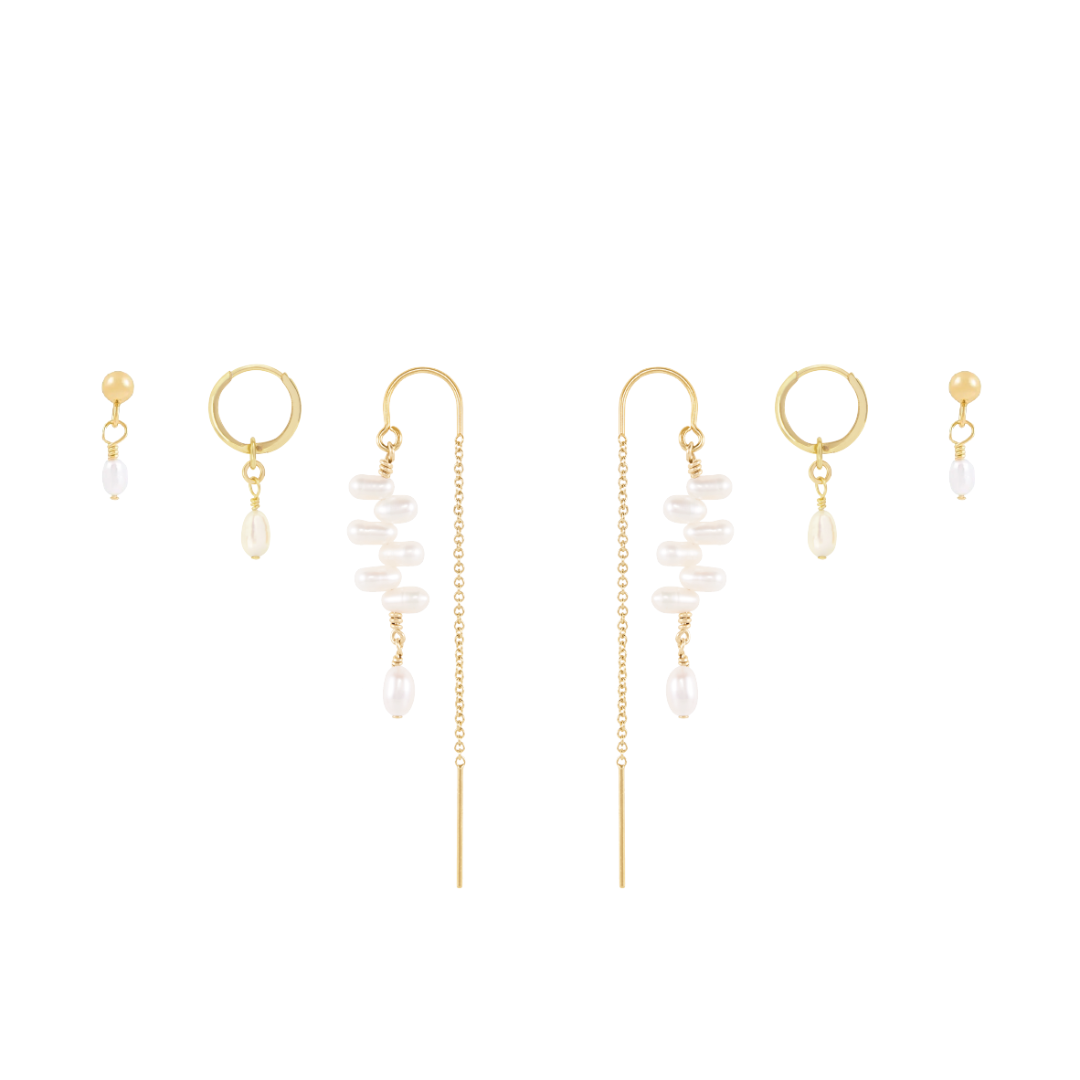 Capri Trio Earring Stack  - Gold