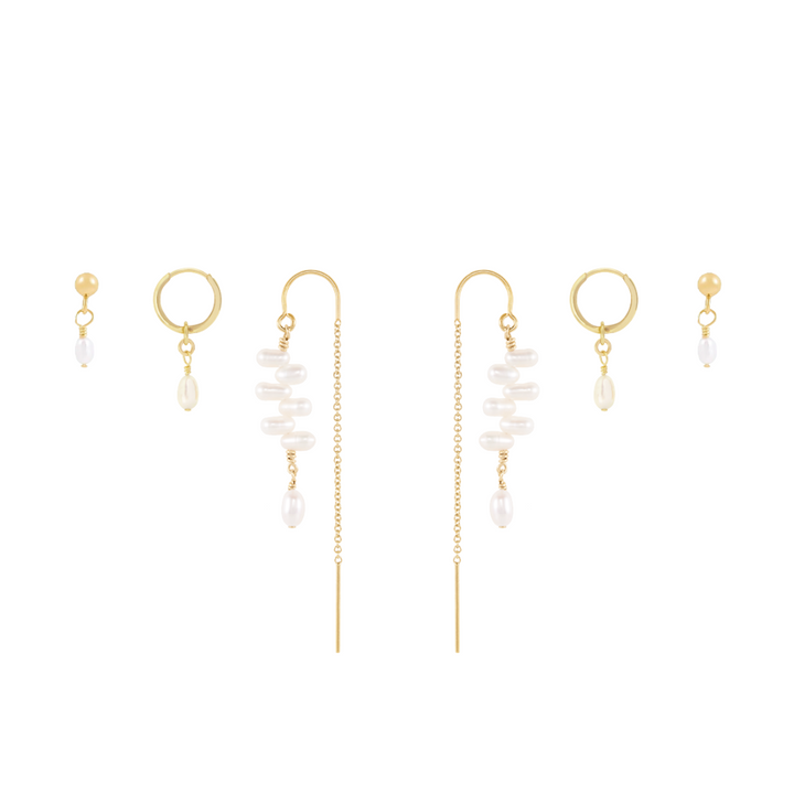 Capri Trio Earring Stack  - Gold
