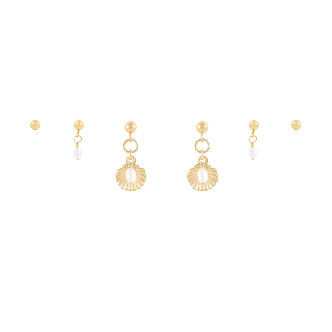 Conchi Trio Earring Stack - Gold
