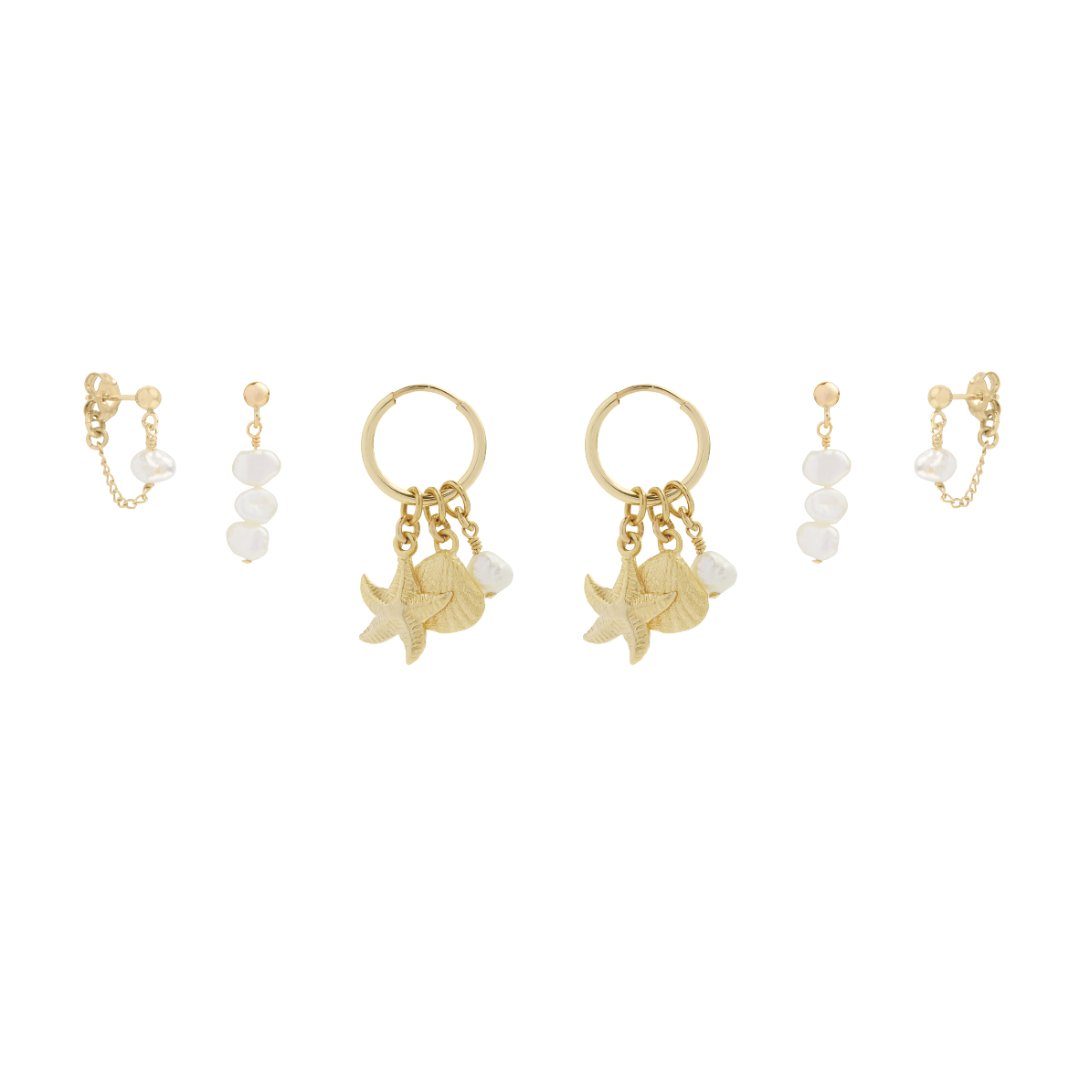 Milos Trio Earring Stack - Gold