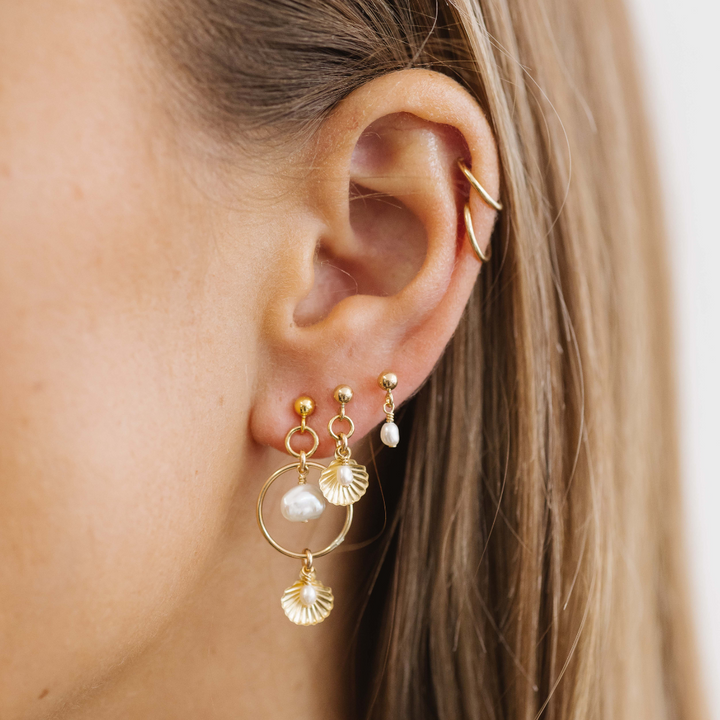 Ocean Trio Earring Stack  - Gold