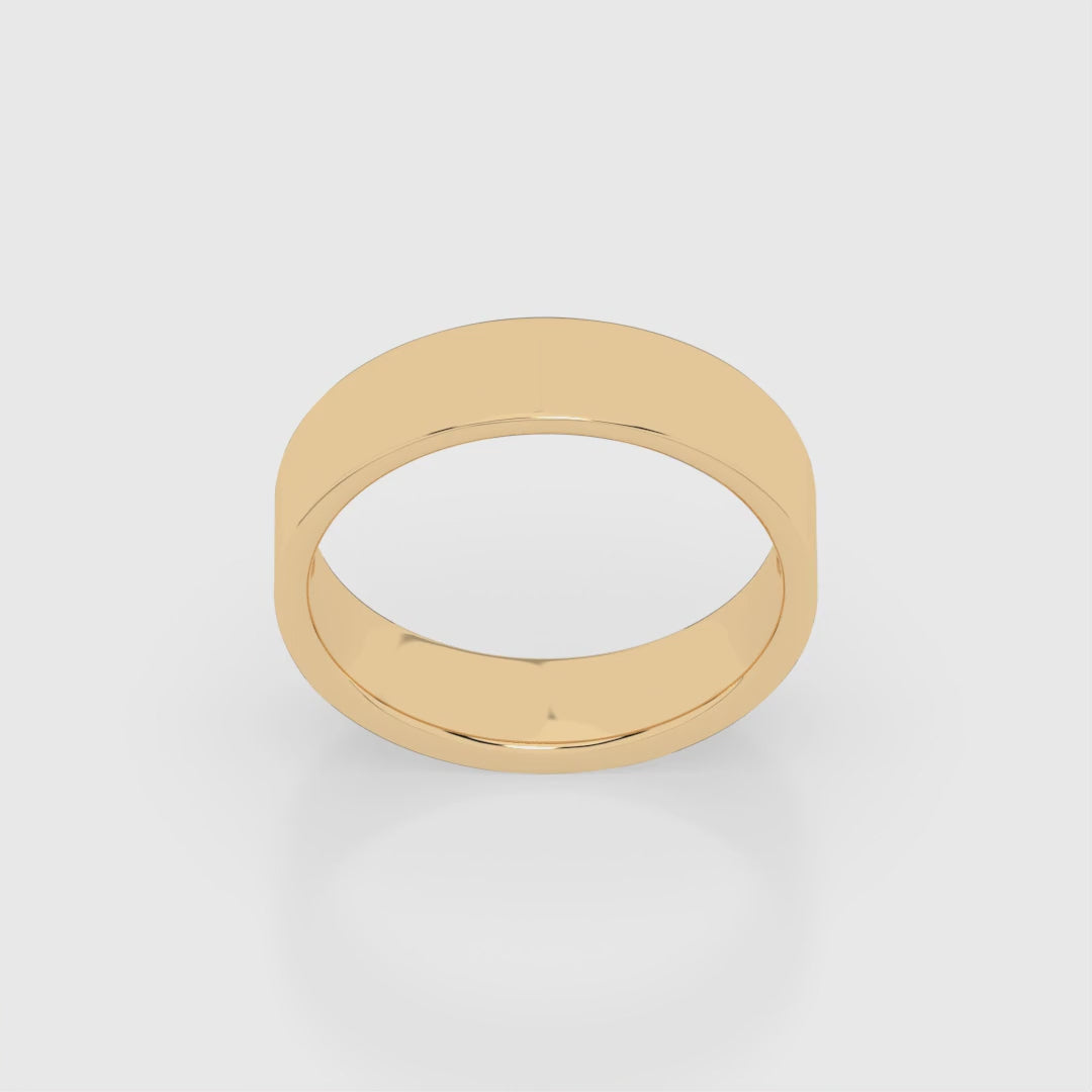 Cigar Ring 3mm - 5mm - Yellow Gold