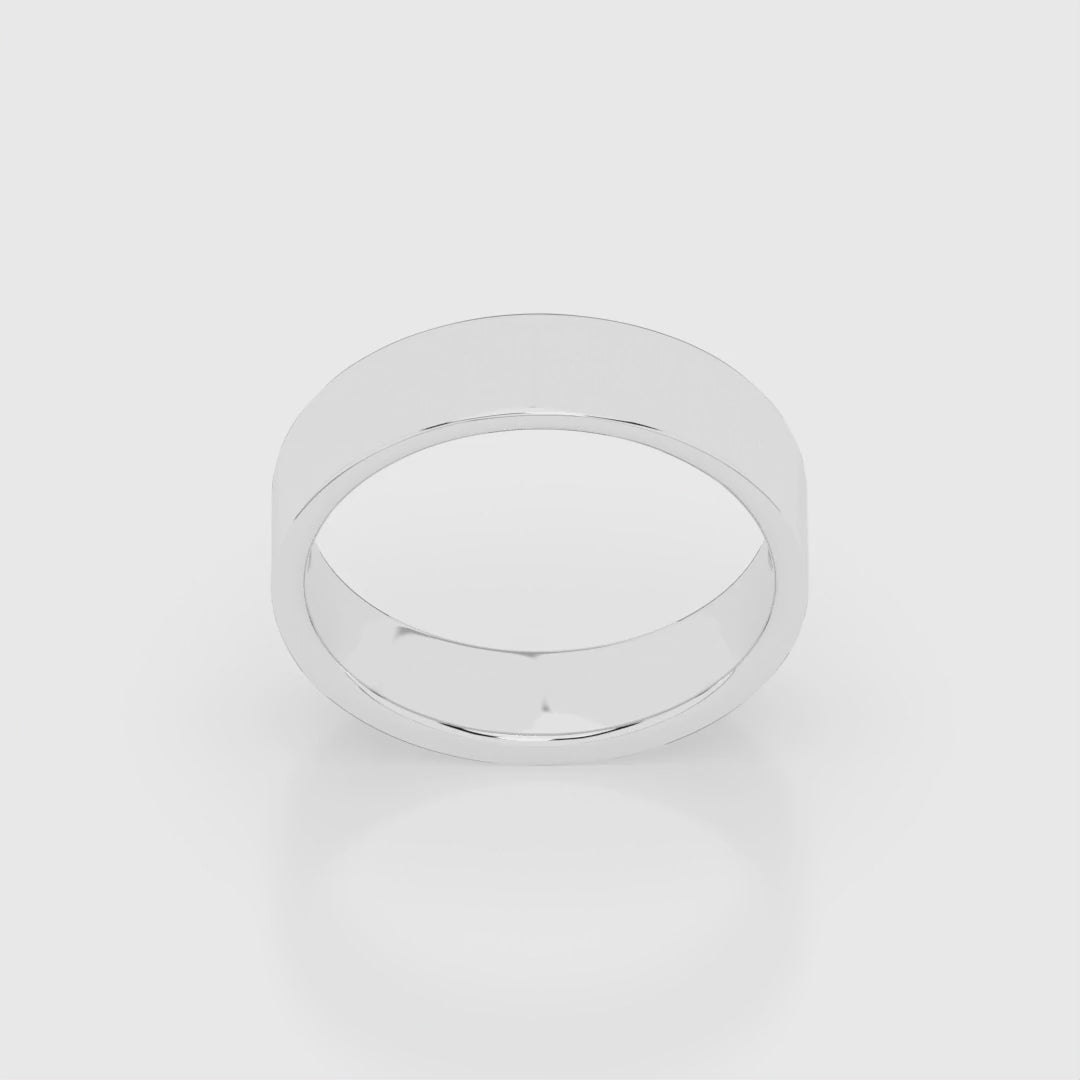 Cigar Ring 3mm - 5mm - White Gold
