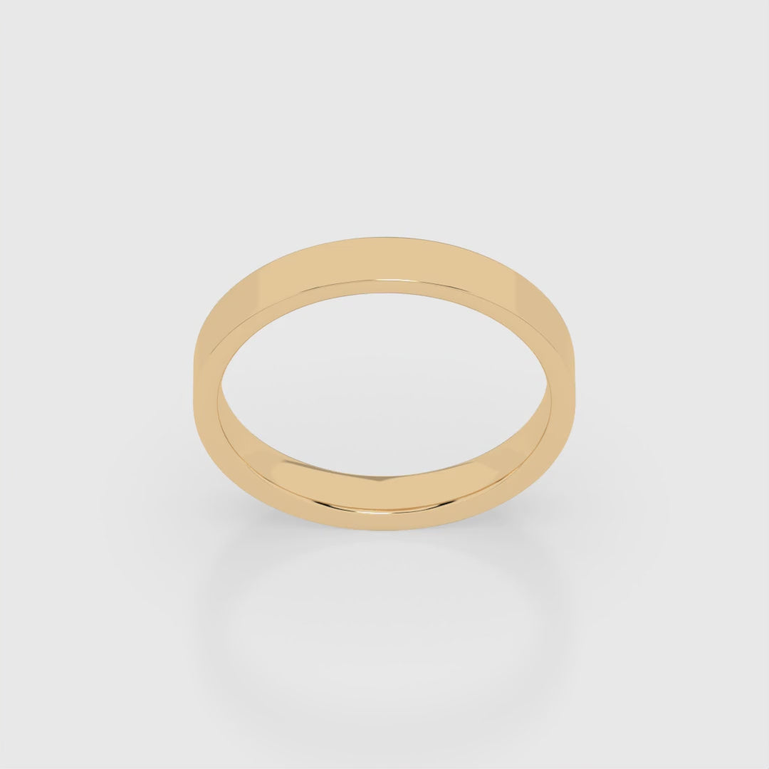 Cigar Ring 3mm - 5mm - Yellow Gold