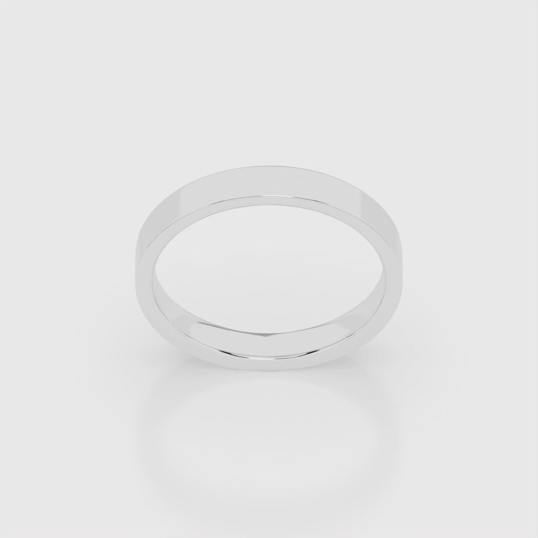 Cigar Ring 3mm - 5mm - White Gold