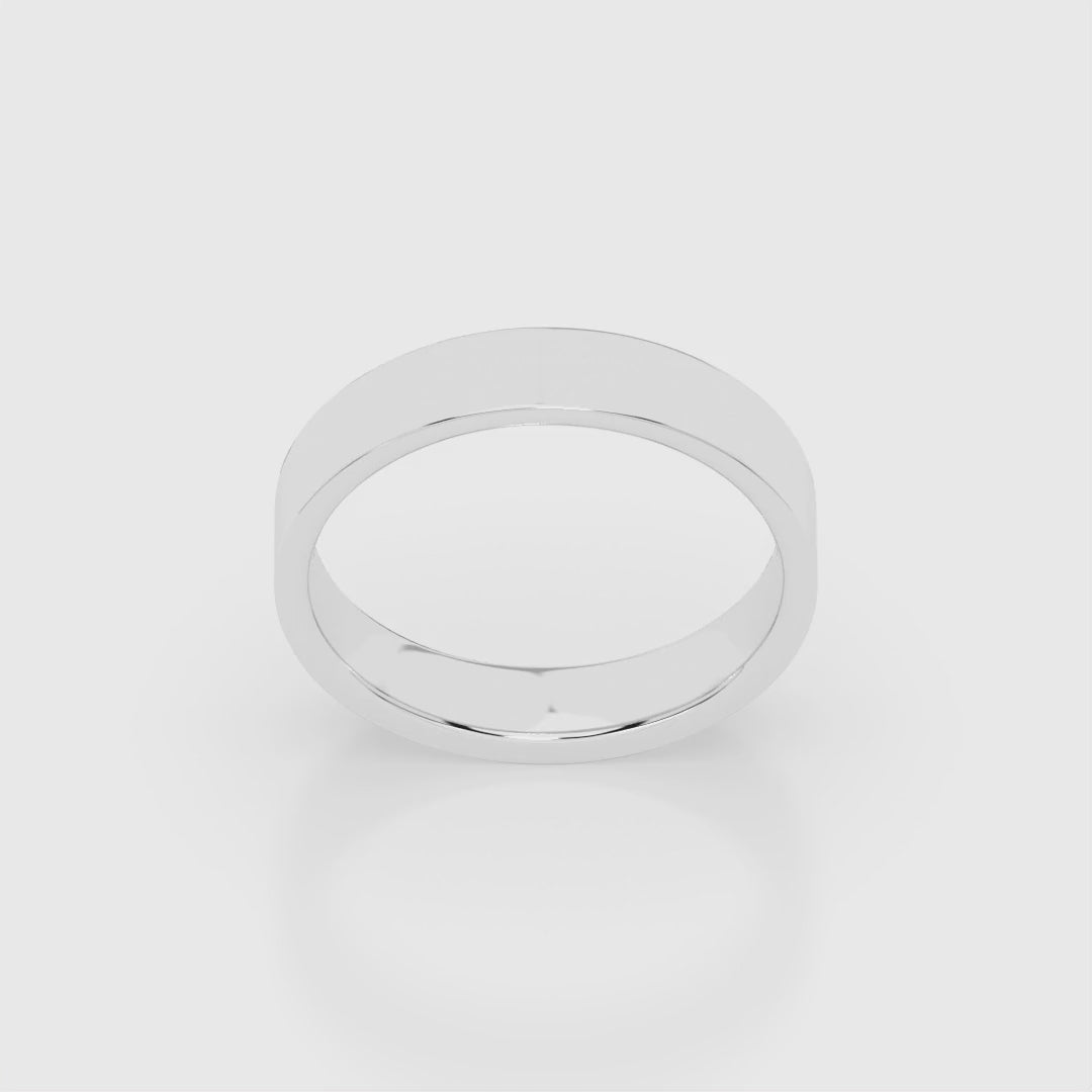 Cigar Ring 3mm - 5mm - White Gold