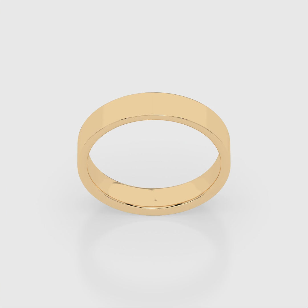 Cigar Ring 3mm - 5mm - Yellow Gold