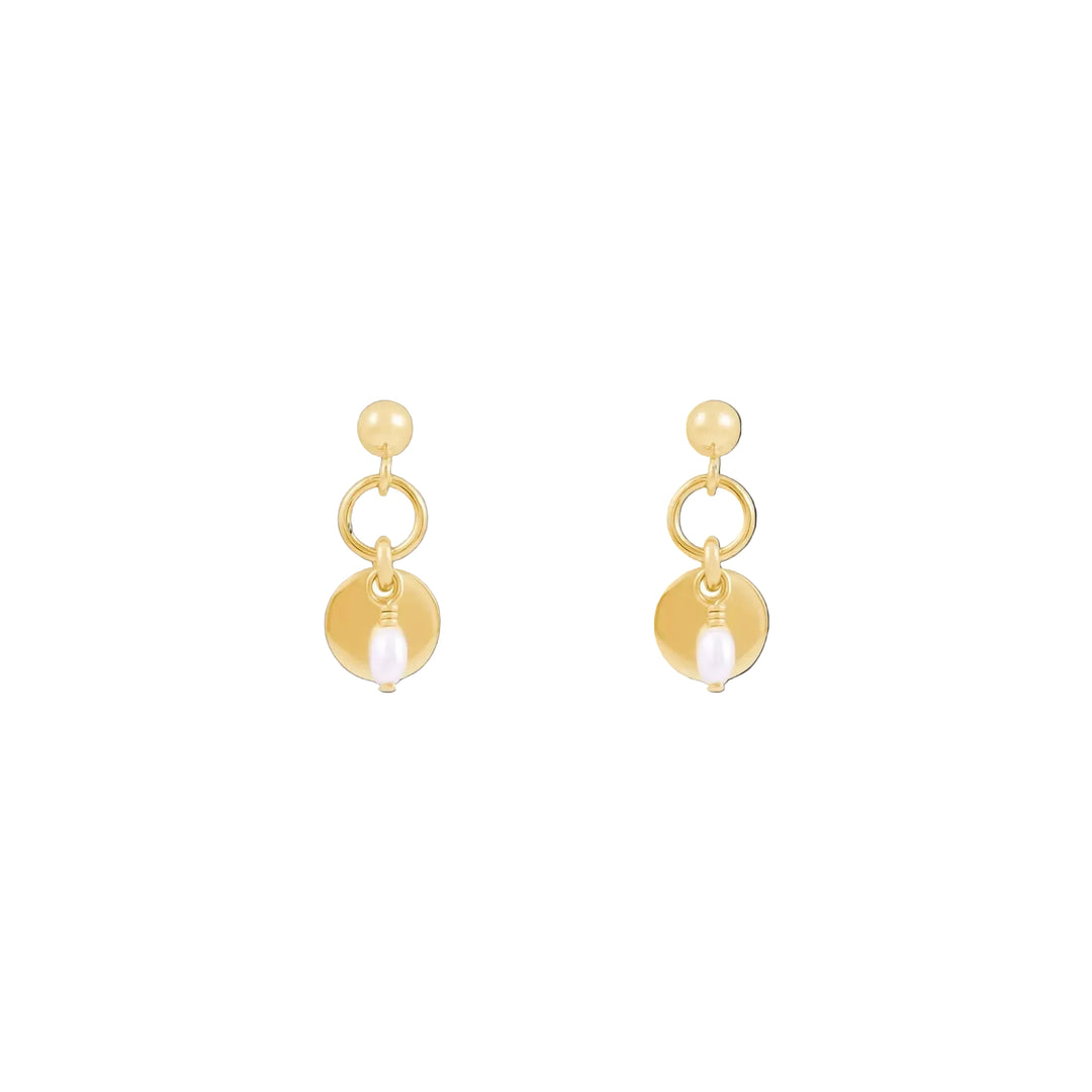 Sia Freshwater Pearl Earrings - Gold