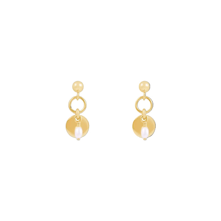 Sia Freshwater Pearl Earrings - Gold